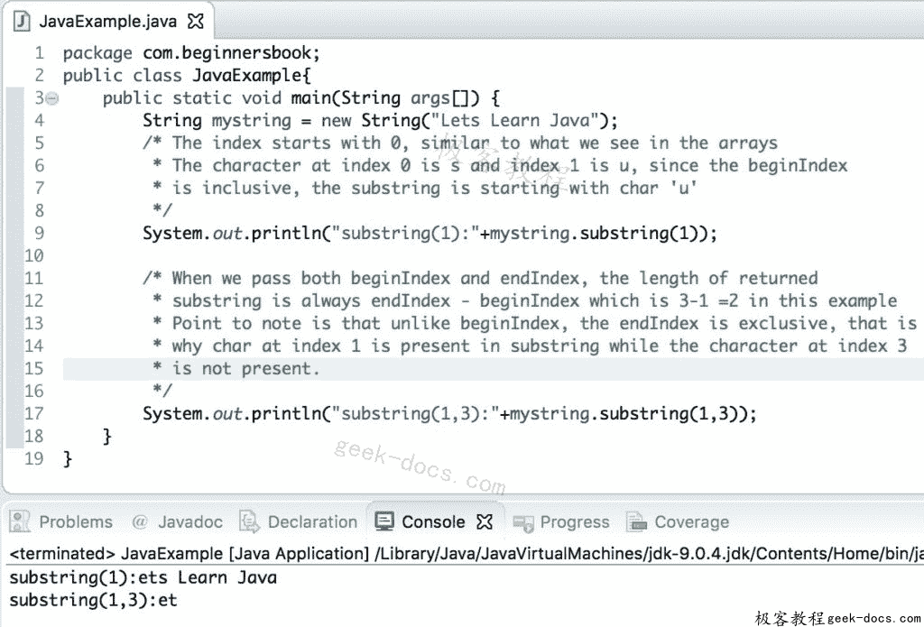 Java String Substring 