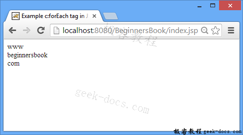 JSTL c:forEach c:forTokens 核心标签